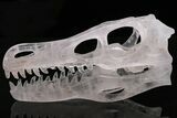 Carved Quartz Crystal Dinosaur Skull #199464-3